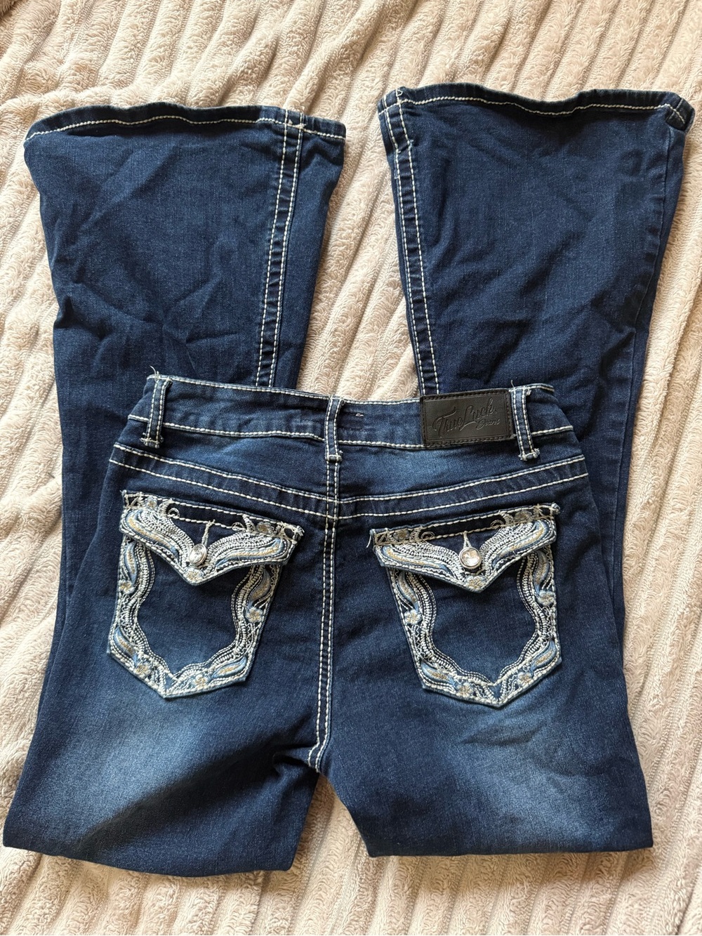Dark Blue Embellished Back-Pocket Women’s Jeans